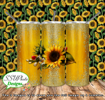 SunflowerGlitter 20 oz and 30oz OZ Skinny TumblerD Digital Design