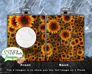 Sunflower Monogram  Flask Digital Design