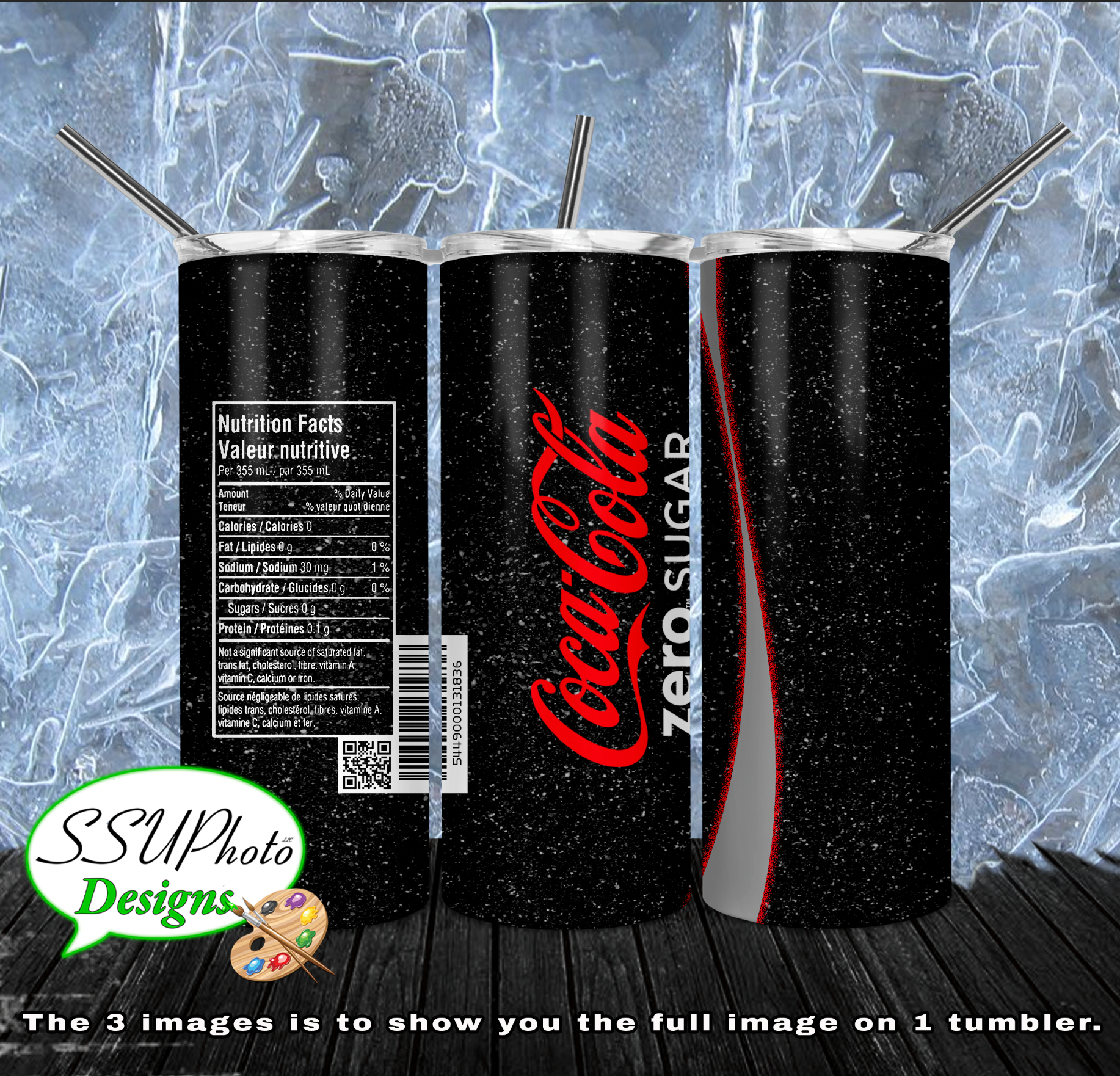 Cola Zero 20 oz and 30oz OZ Skinny TumblerD Digital Design