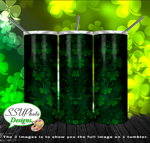 Clovers 3D 20 oz and 30oz OZ Skinny TumblerD Digital Design