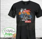 She Only Smokes When She Drinks Shirt Design Digital Design