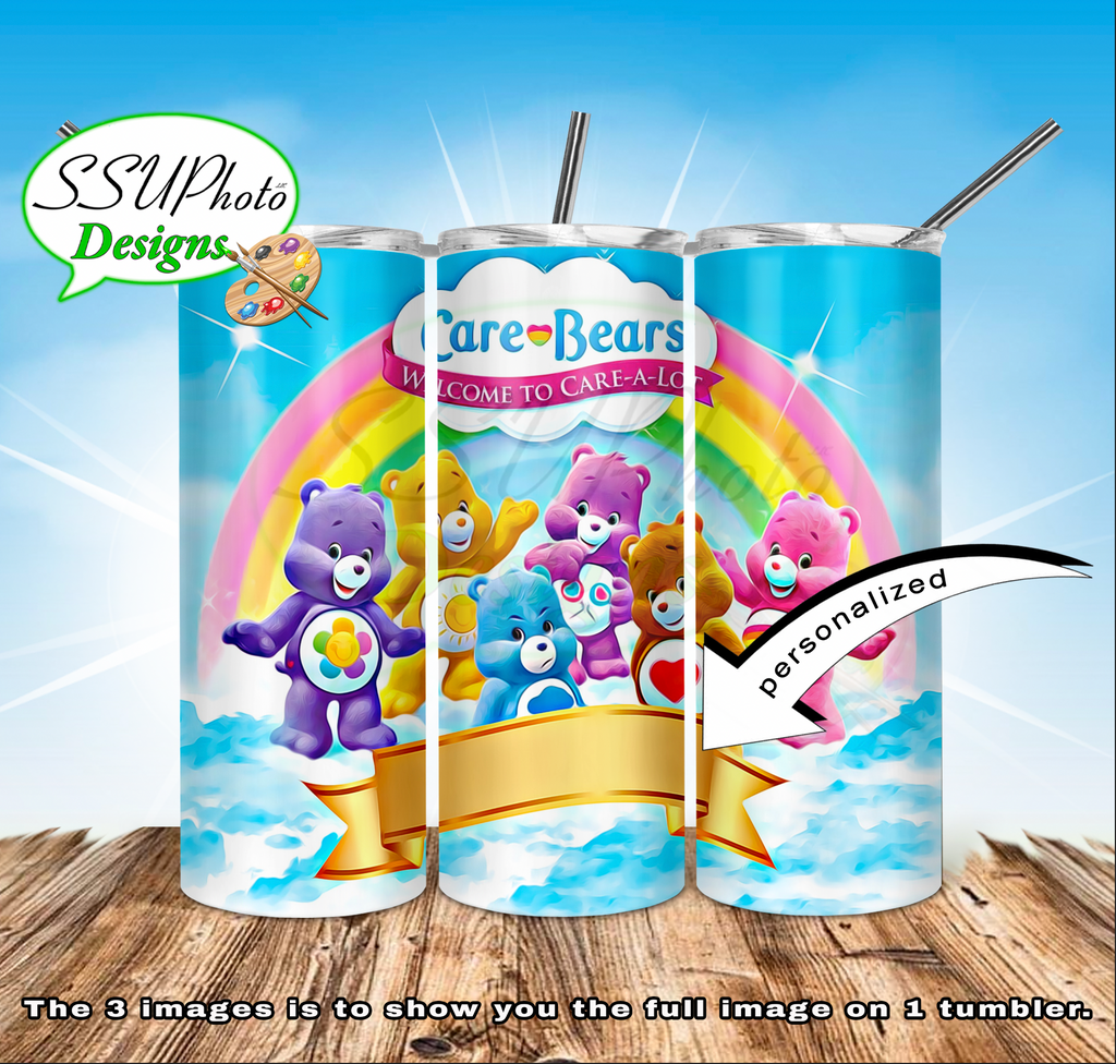 Care A Lot 20 oz and 30oz OZ Skinny TumblerD Digital Design