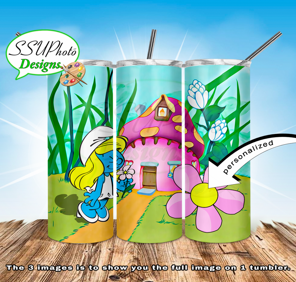 Smurfette 20 oz and 30oz OZ Skinny TumblerD Digital Design