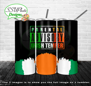 Irish Temper 20 oz and 30oz OZ Skinny TumblerD Digital Design