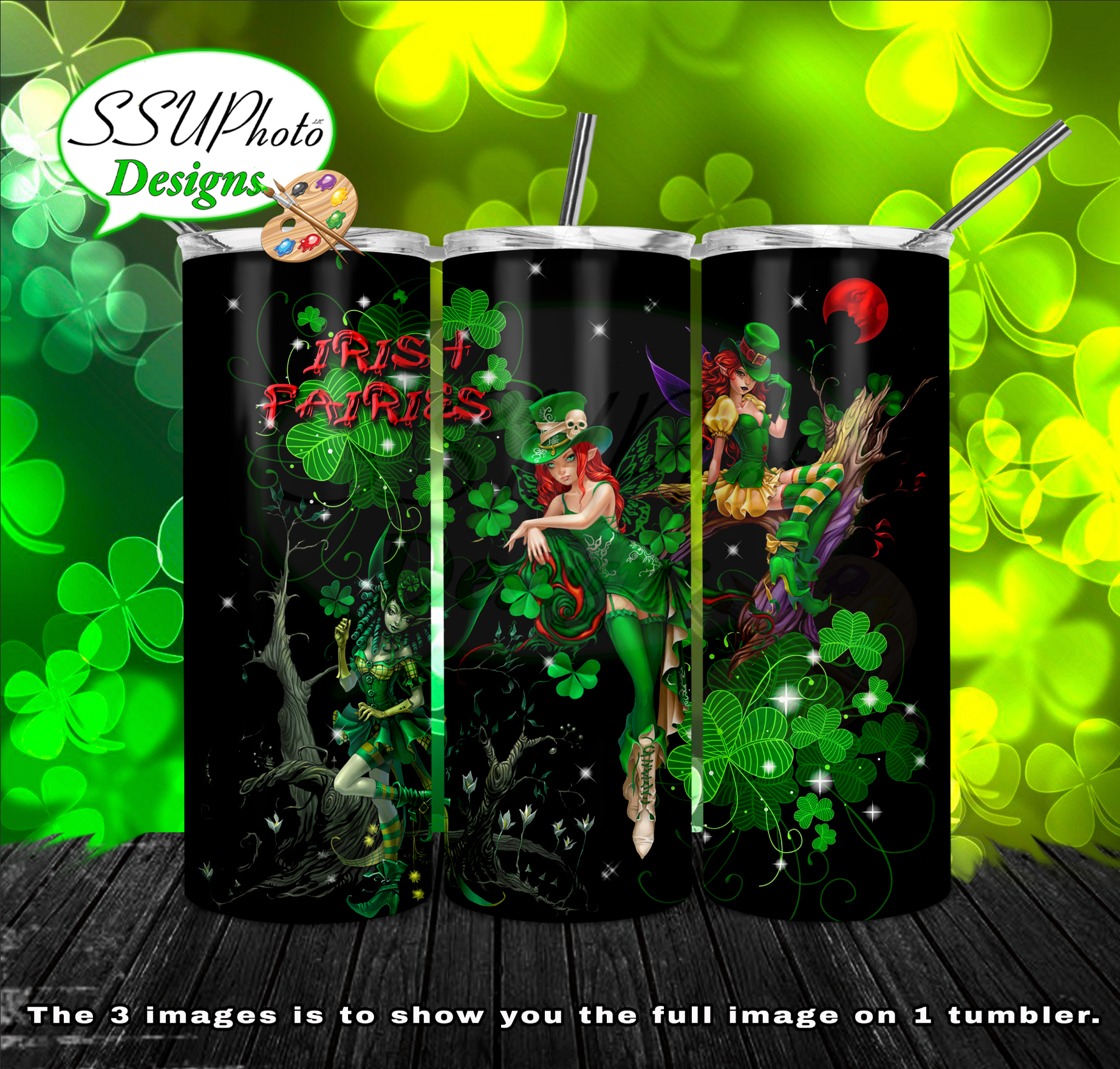 Irish Fairies  20 oz and 30oz OZ Skinny TumblerD Digital Design