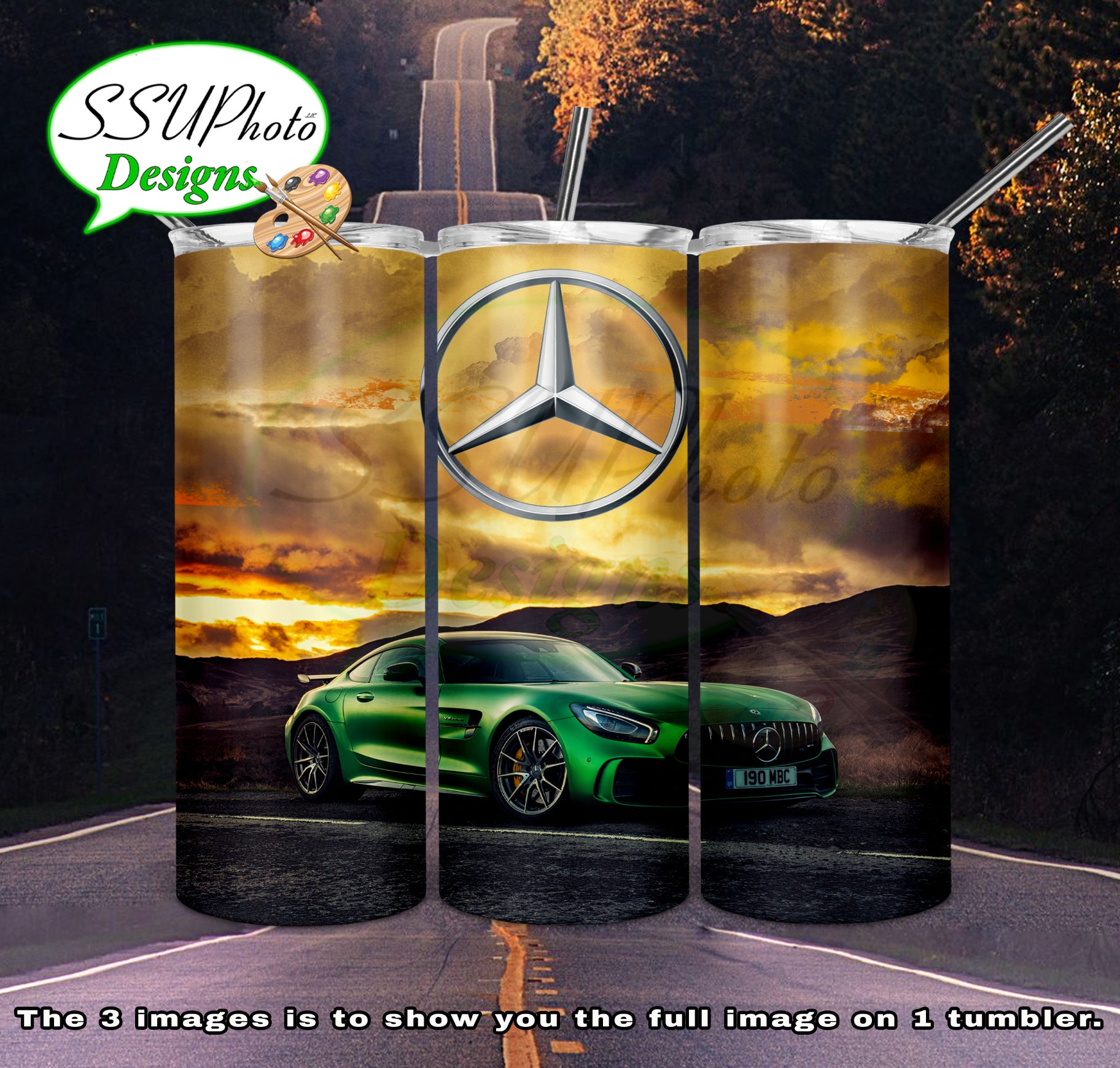 Benz3 20 oz and 30oz OZ Skinny TumblerD Digital Design