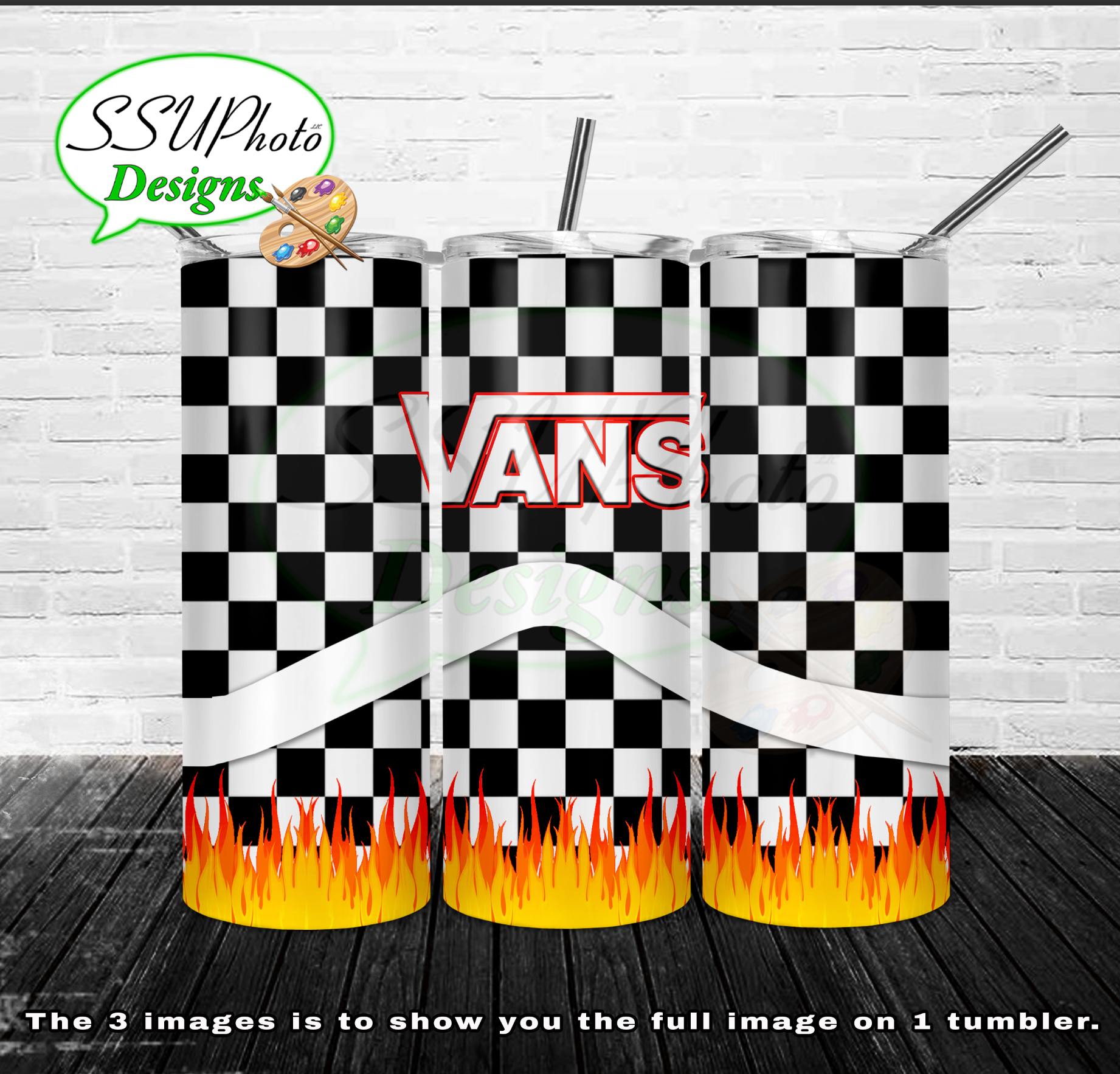 vans checkered 20 oz and 30oz OZ Skinny TumblerD Digital Design