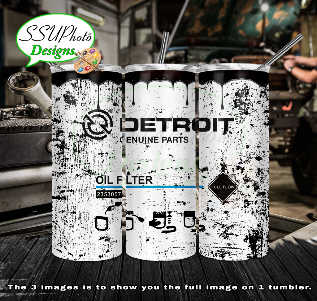 Detroit Oil Filter 20 oz and 30oz OZ Skinny TumblerD Digital Design