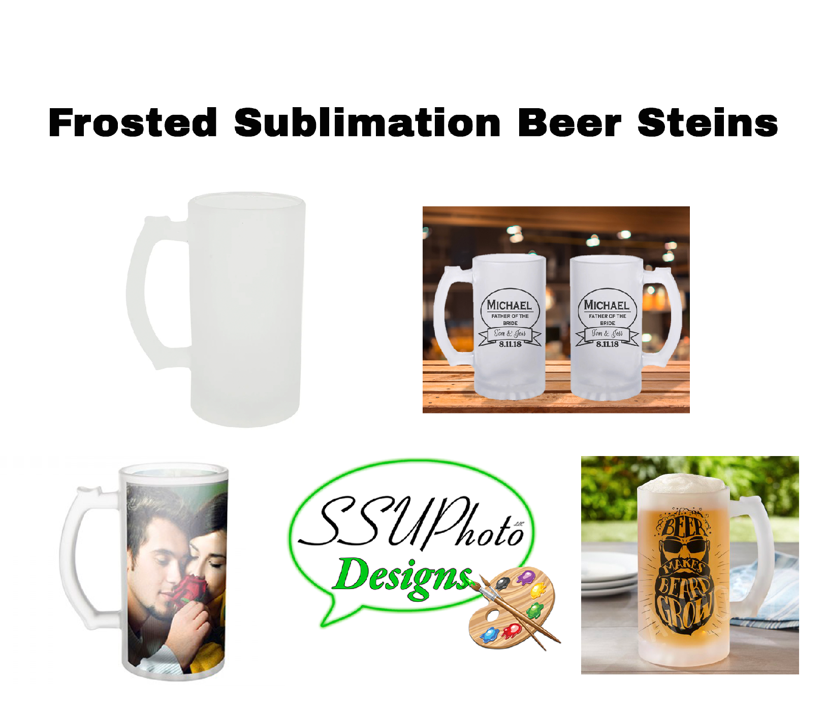 Frosted Sublimation Beer Steins