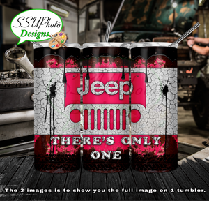 Pink Rusty Jeep 20 oz and 30oz OZ Skinny TumblerD Digital Design