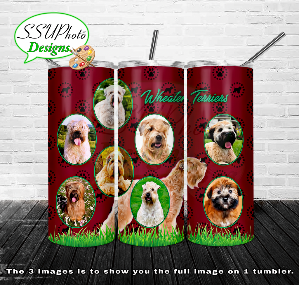 Wheaten Terriers 20 oz and 30oz OZ Skinny TumblerD Digital Design