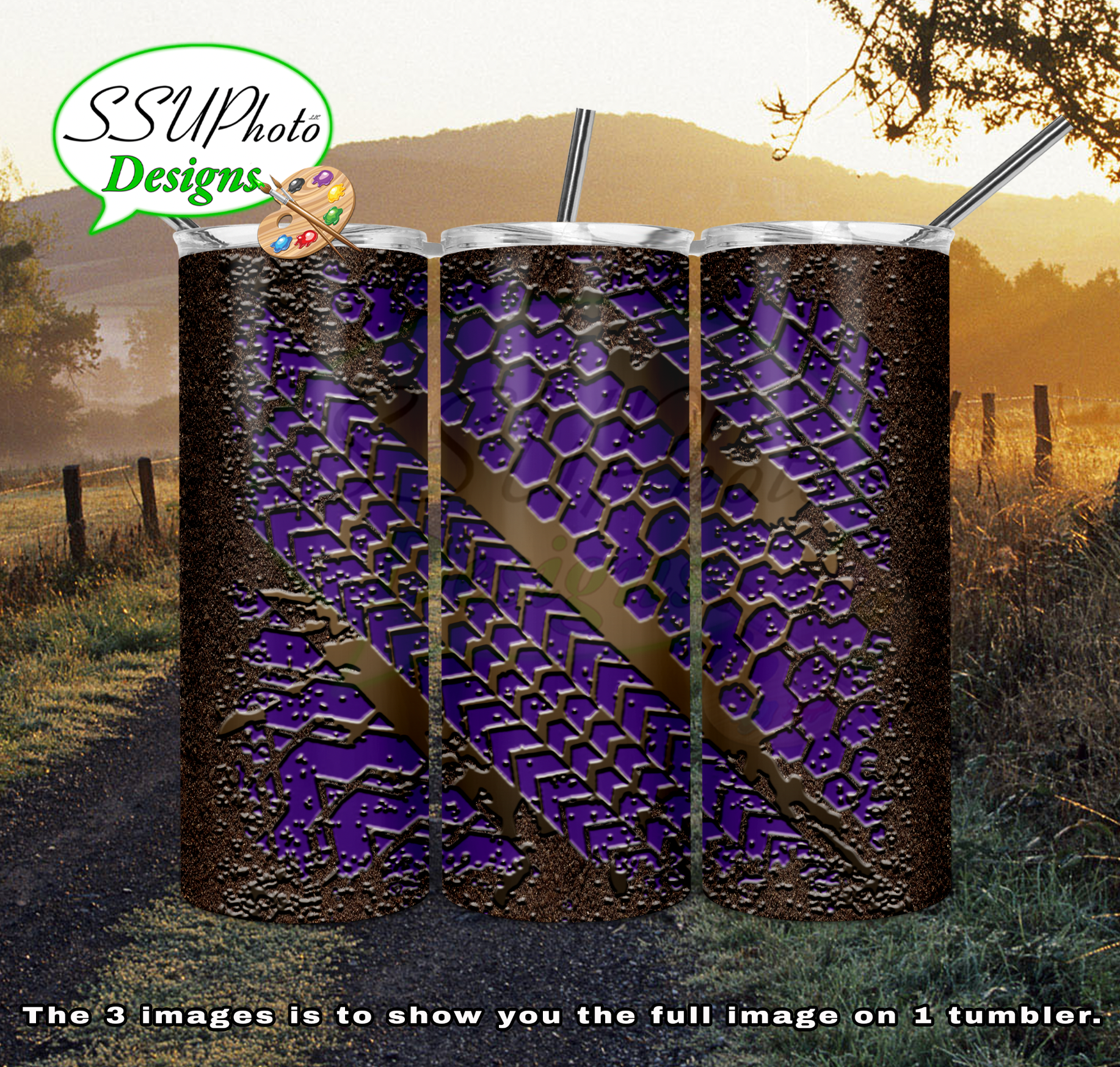 Mud tracks Multiple Colors 20 oz and 30oz OZ Skinny TumblerD Digital Design
