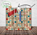 Scrabble Family Collection 20 oz and 30oz OZ Skinny TumblerD Digital Design