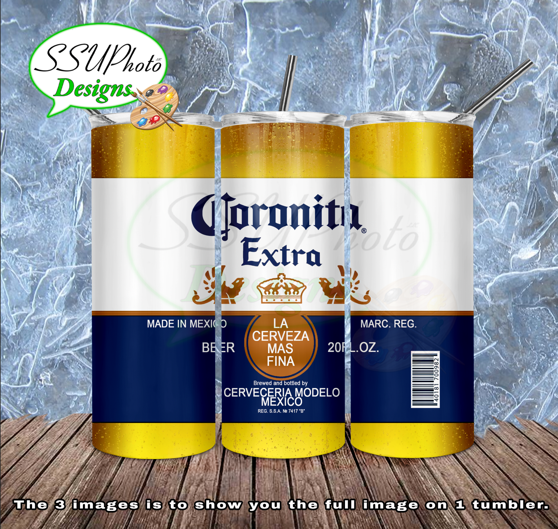 Coronita 20 oz and 30oz OZ Skinny TumblerD Digital Design