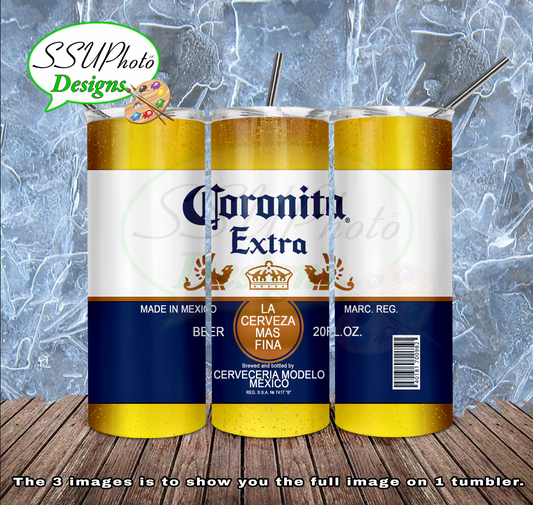 Coronita 20 oz and 30oz OZ Skinny TumblerD Digital Design