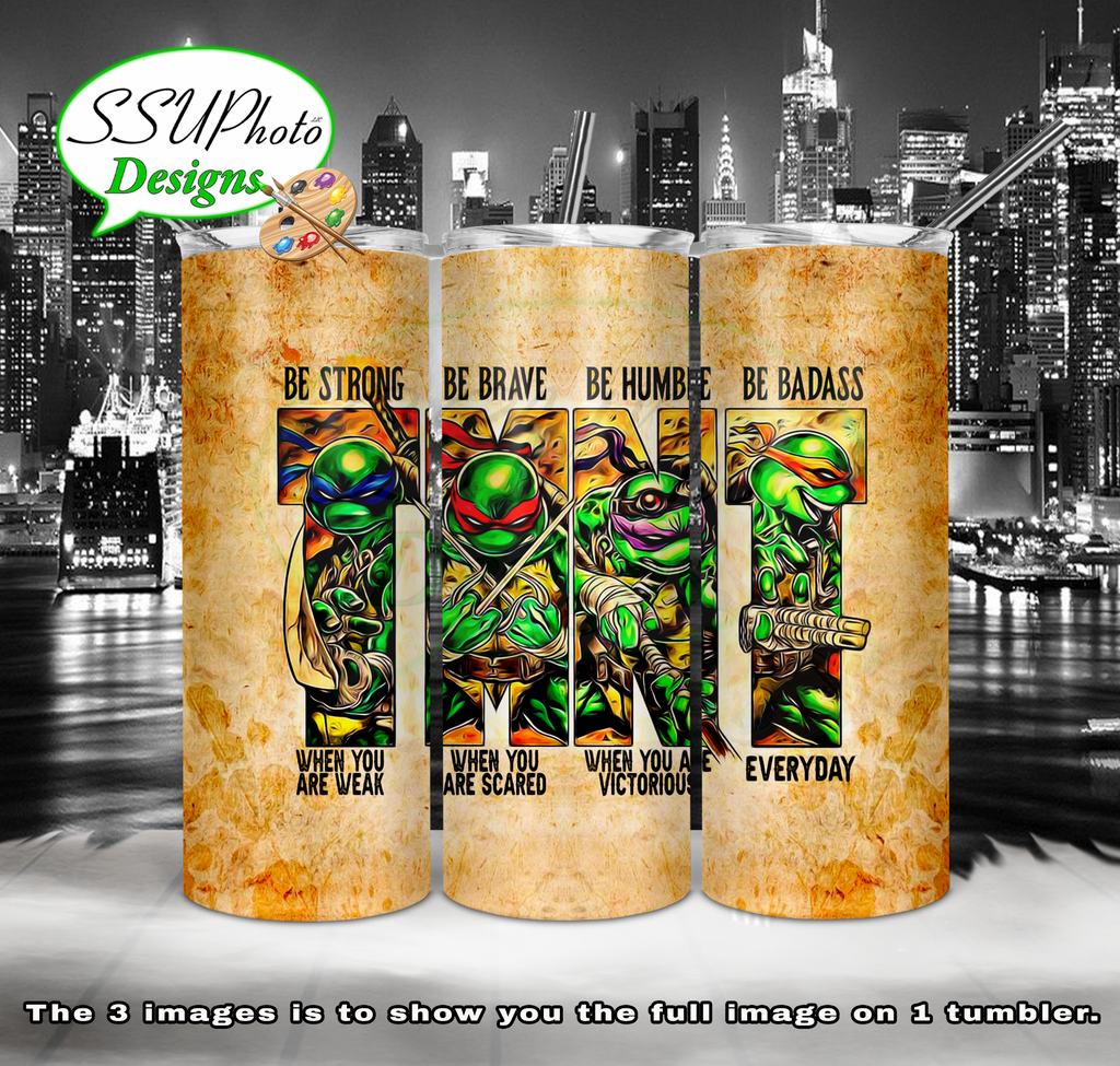 TMNT Be Brave 20 oz and 30oz OZ Skinny TumblerD Digital Design