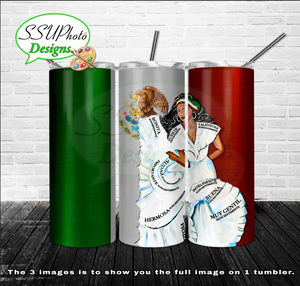 Mexico Girl 20 oz and 30oz OZ Skinny TumblerD Digital Design