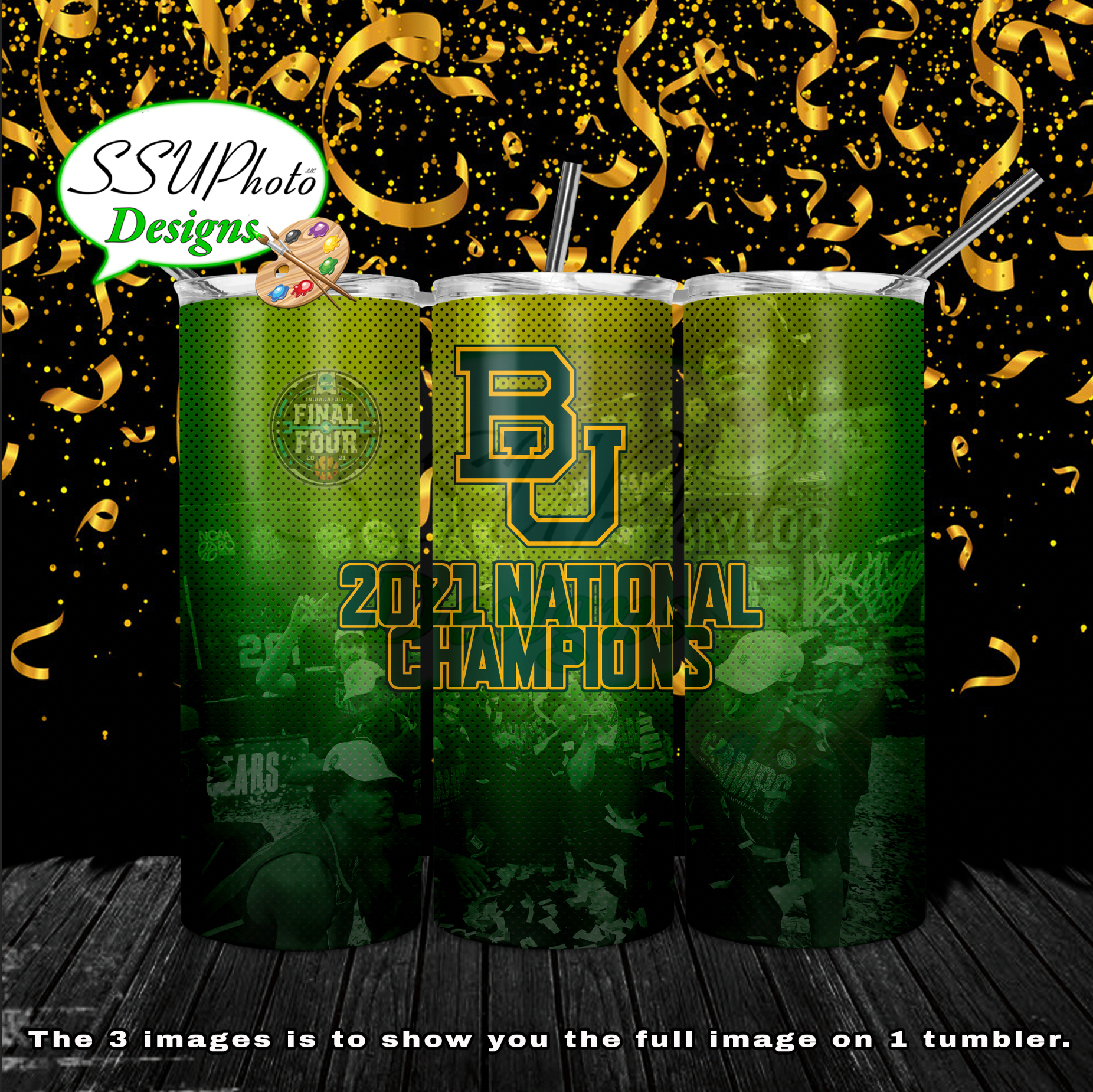 BU Champs 20 oz and 30oz OZ Skinny TumblerD Digital Design