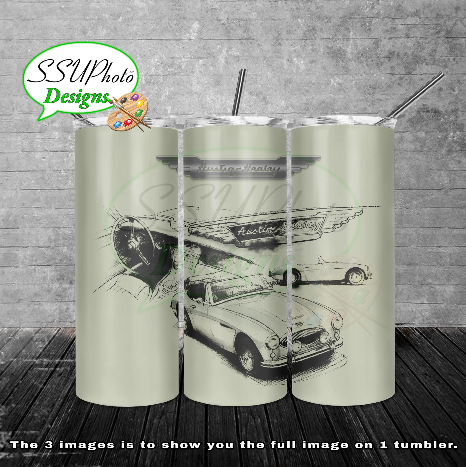 Austin healey Collection 20 oz and 30oz OZ Skinny TumblerD Digital Design
