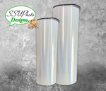 Holographic Sparkle  Straight Sublimation WhiteTumblers