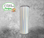 Holographic Sparkle  Straight Sublimation WhiteTumblers