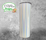 Holographic Sparkle  Straight Sublimation WhiteTumblers