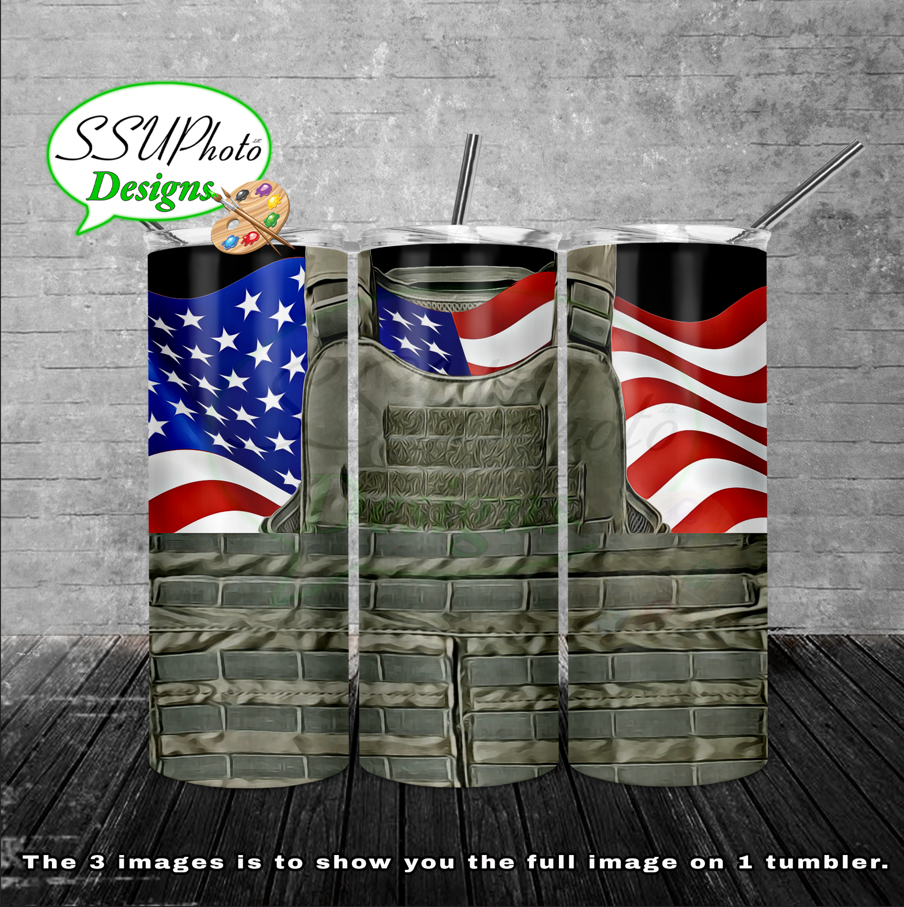 Protect our Flag 20 oz and 30oz OZ Skinny TumblerD Digital Design