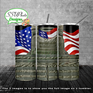 Protect our Flag 20 oz and 30oz OZ Skinny TumblerD Digital Design