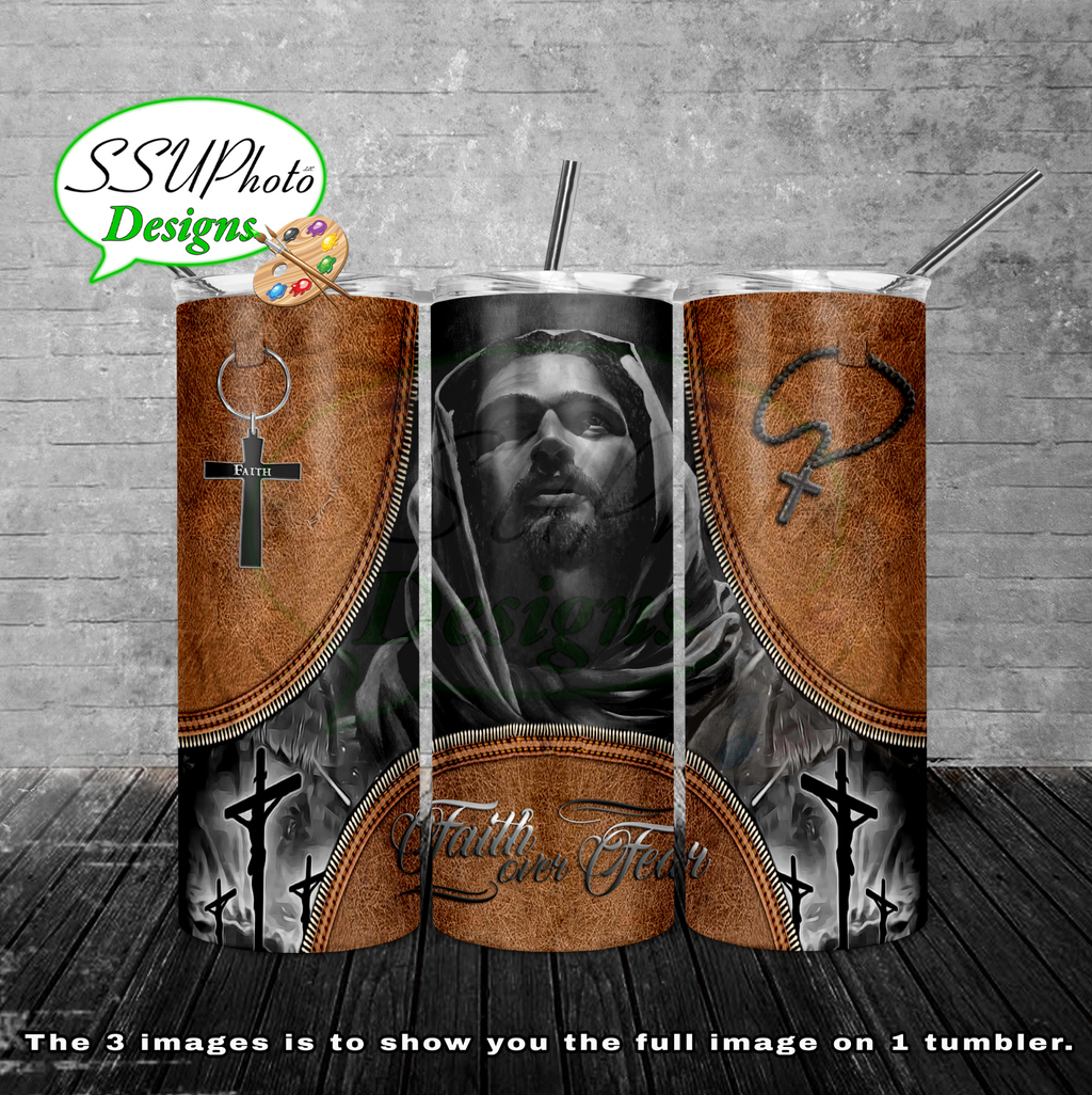 Faith Over Fear African American 20 oz and 30oz OZ Skinny TumblerD Digital Design