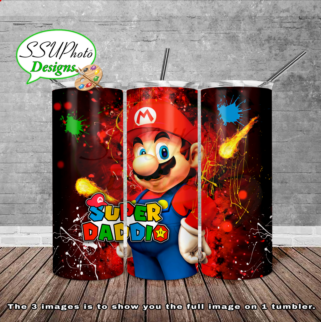 Super Daddio 20 oz and 30oz OZ Skinny TumblerD Digital Design