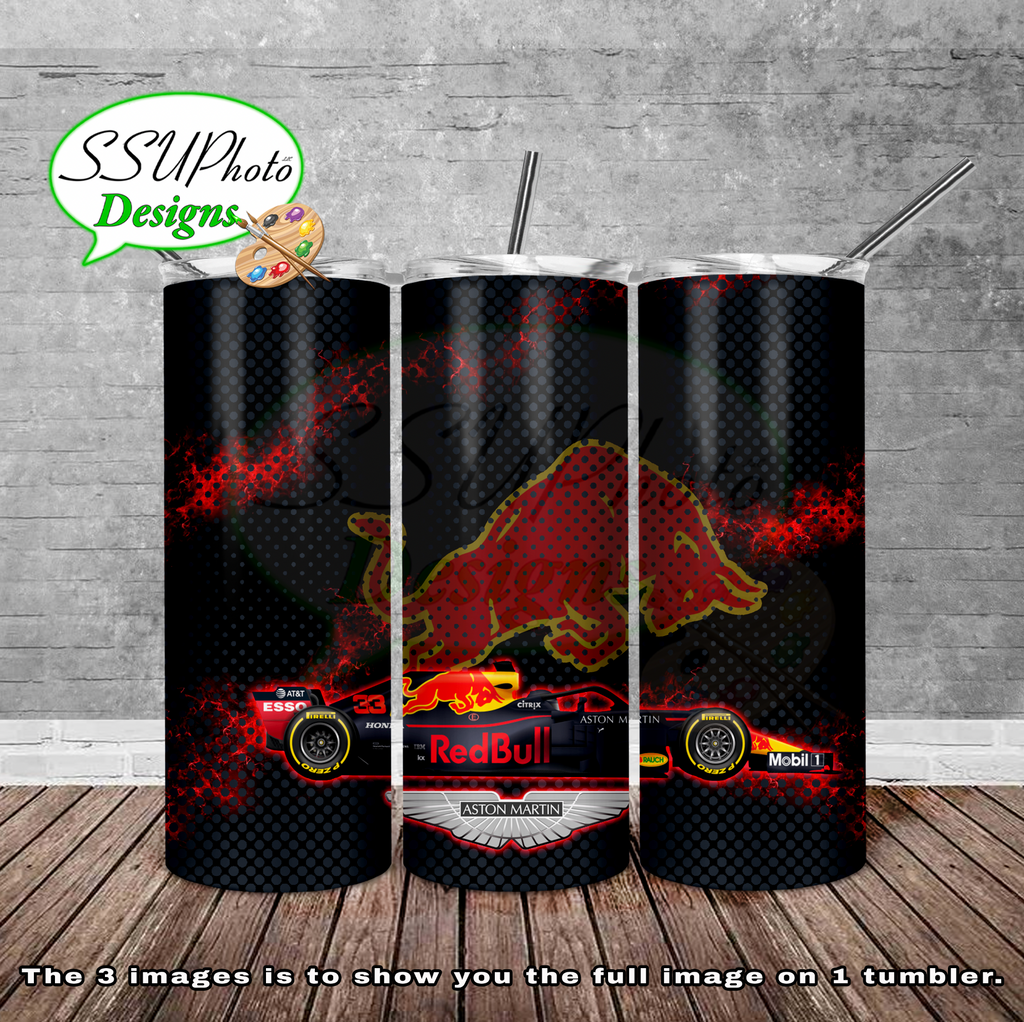 RedbullF1 20 oz and 30oz OZ Skinny TumblerD Digital Design
