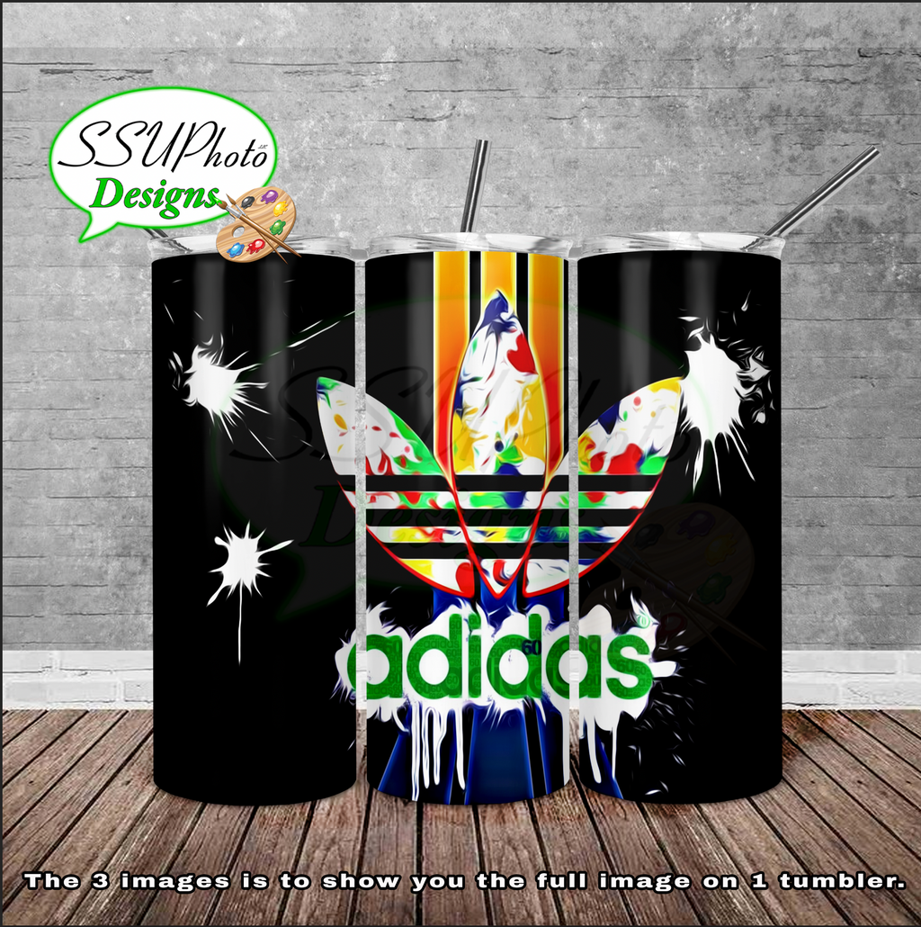 Adidas retro 20 oz and 30oz OZ Skinny TumblerD Digital Design