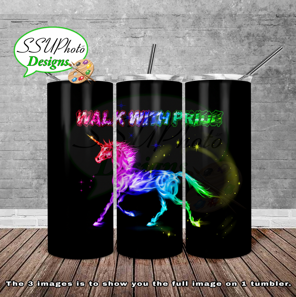 Walk with Pride 20 oz and 30oz OZ Skinny TumblerD Digital Design