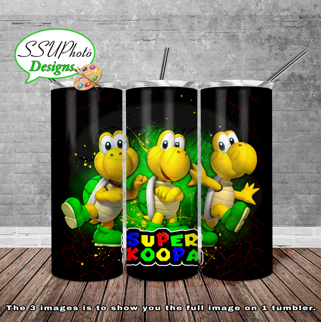 SuperKoopa 20 oz and 30oz OZ Skinny TumblerD Digital Design