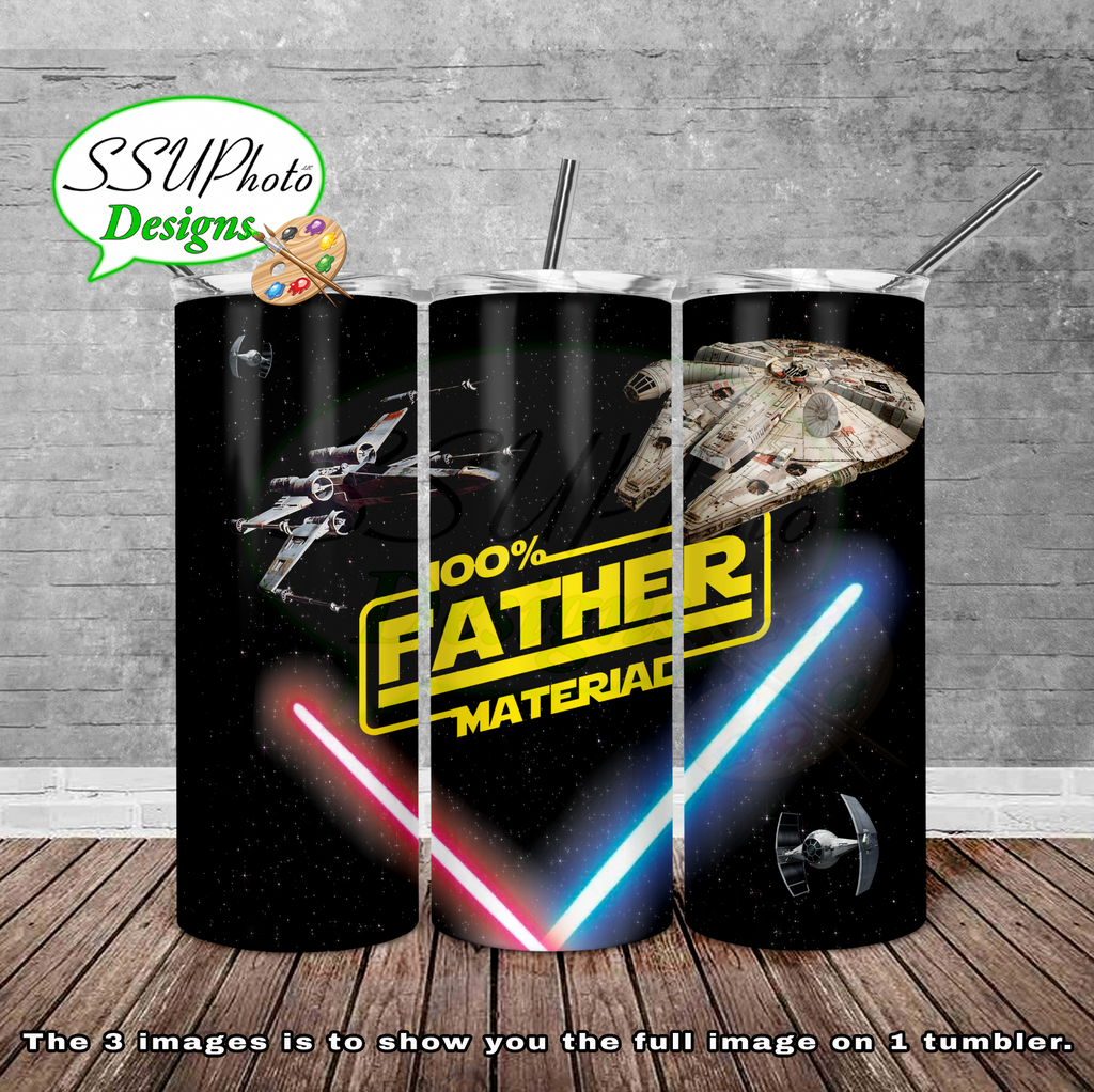 Starwars Dad 20 oz and 30oz OZ Skinny TumblerD Digital Design