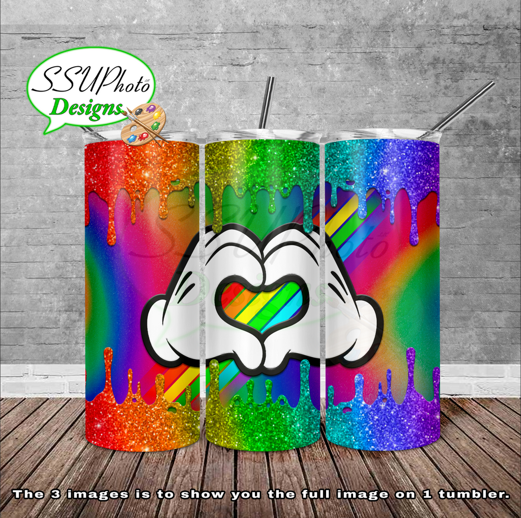 Mhands Pride 20 oz and 30oz OZ Skinny TumblerD Digital Design