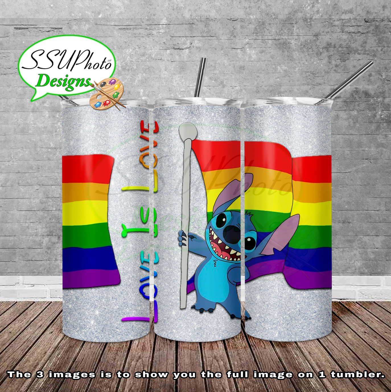 Love is Love StitchPride 20 oz and 30oz OZ Skinny TumblerD Digital Design