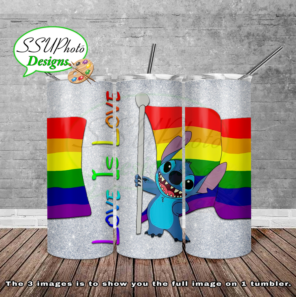 Love is Love StitchPride 20 oz and 30oz OZ Skinny TumblerD Digital Design