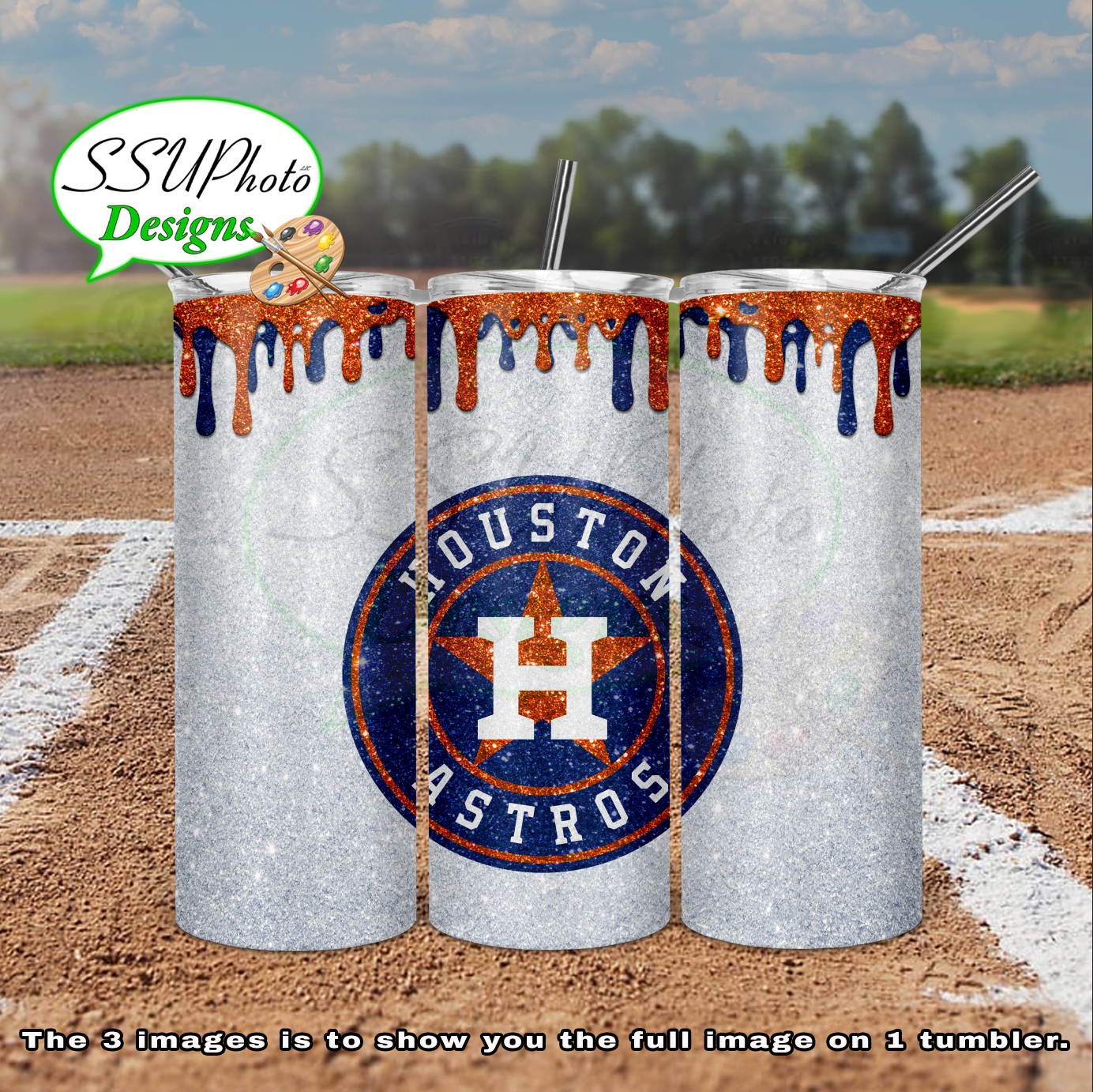 Baseball Glitter Collection  20 oz and 30 OZ Skinny TumblerD Digital Design