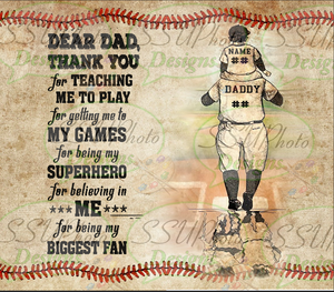 Thanks Dad Baseball Personalized  BT Speaker TumblerD Digital Design
