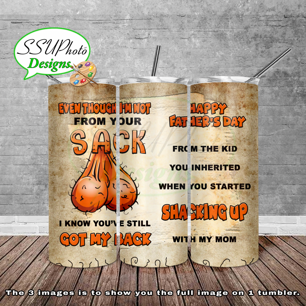 Step Dad Ball Sack  20 oz and 30oz OZ Skinny TumblerD Digital Design