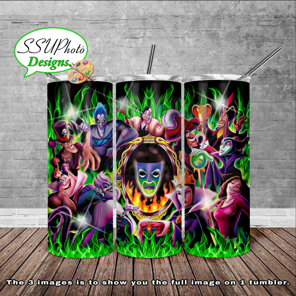 Villains Selfies   20 oz and 30oz OZ Skinny TumblerD Digital Design