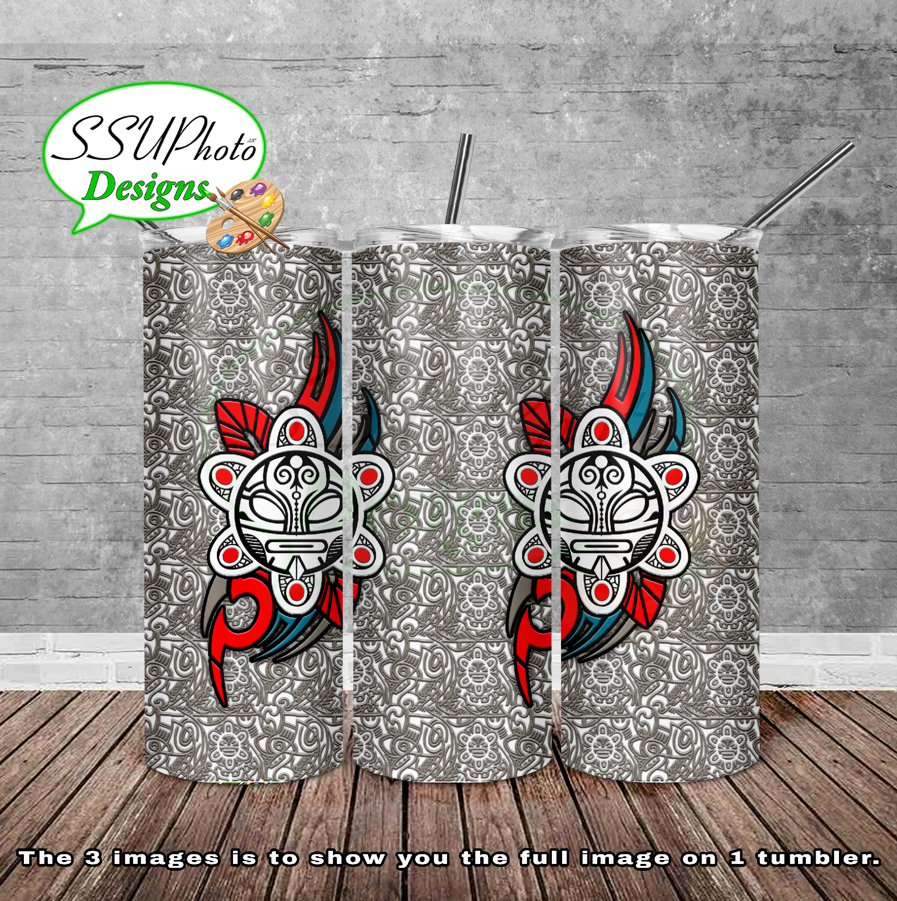 PR tribal sun 20 oz and 30oz OZ Skinny TumblerD Digital Design
