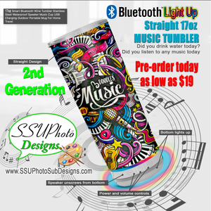 17oz 2nd Gen Bluetooth Music Sublimation Tumbler