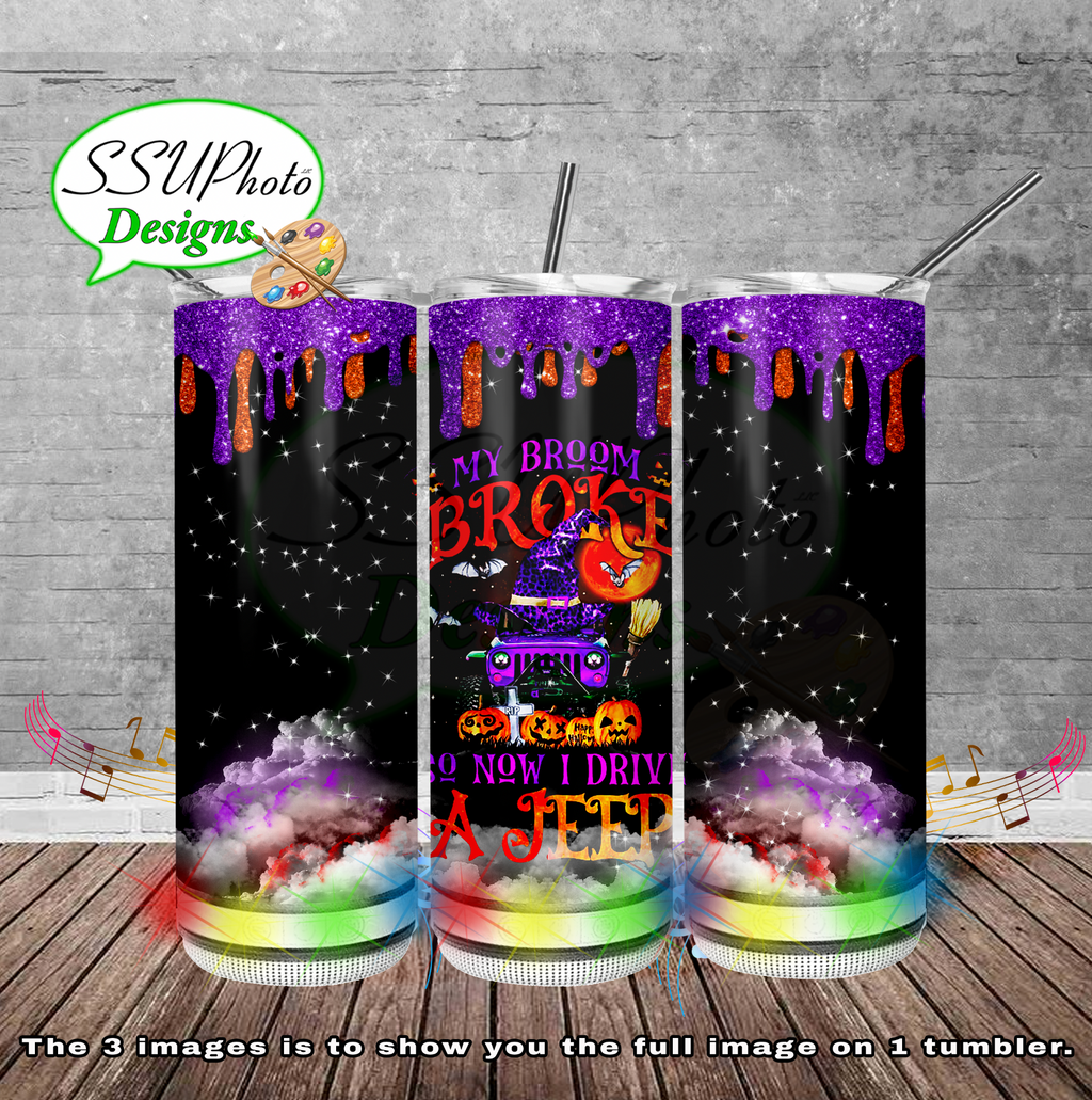 Broom Drive Jeep 20 oz 30oz and BT gen2 Skinny TumblerD Digital Design