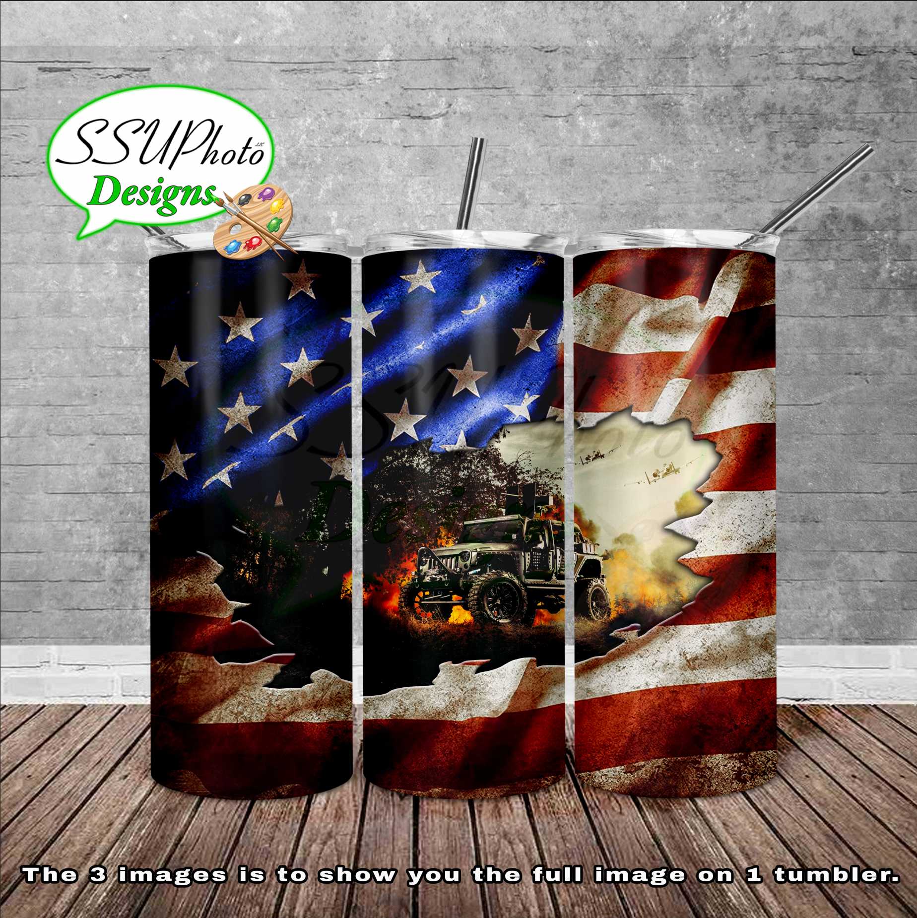 American Jeep 20 oz 30oz and BT gen2 Skinny TumblerD Digital Design