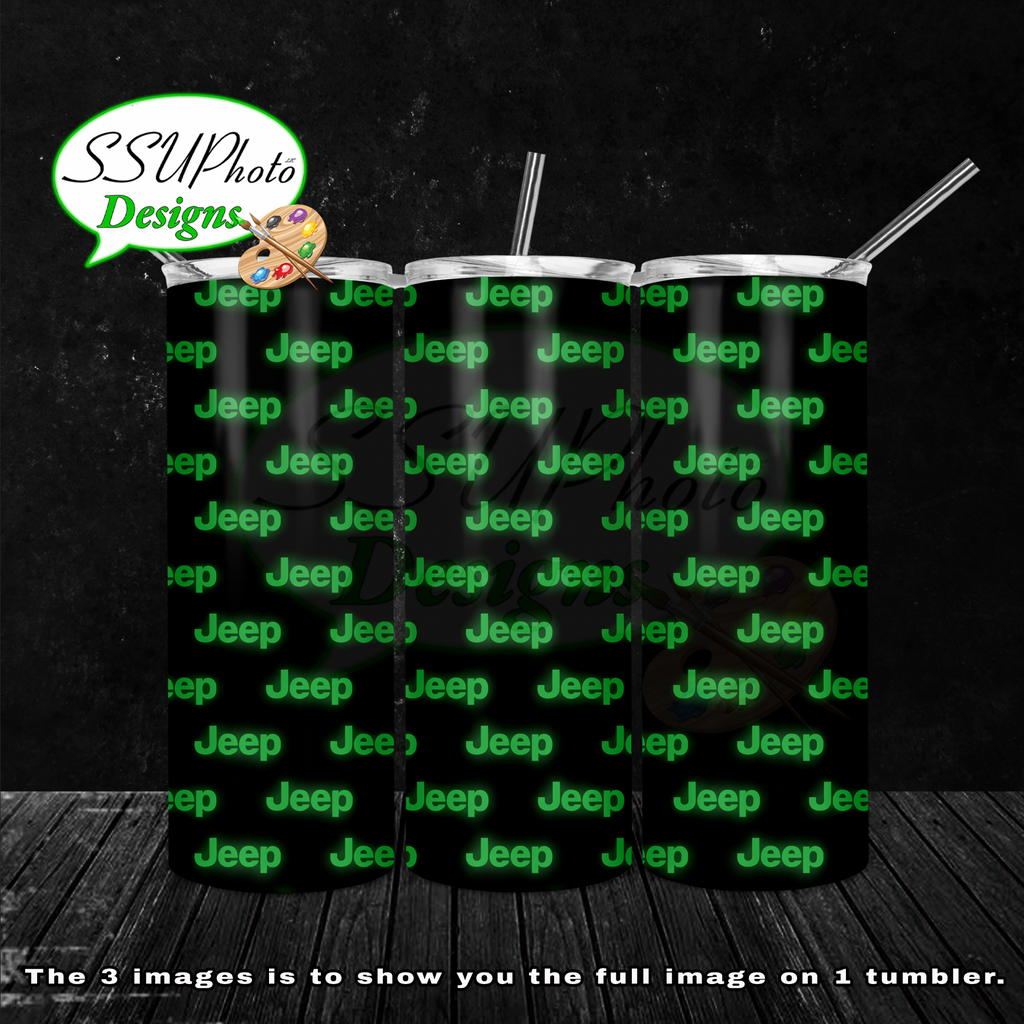 Jeeplogo for Glow 20 oz Skinny TumblerD Digital Design