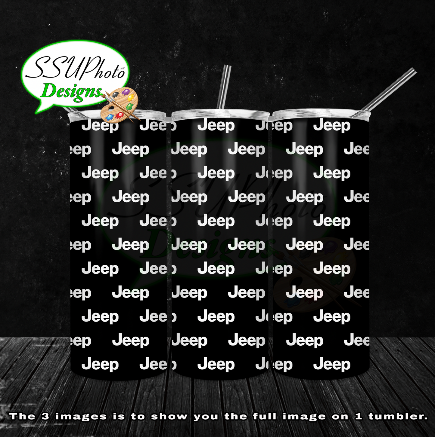 Jeeplogo for Glow 20 oz Skinny TumblerD Digital Design