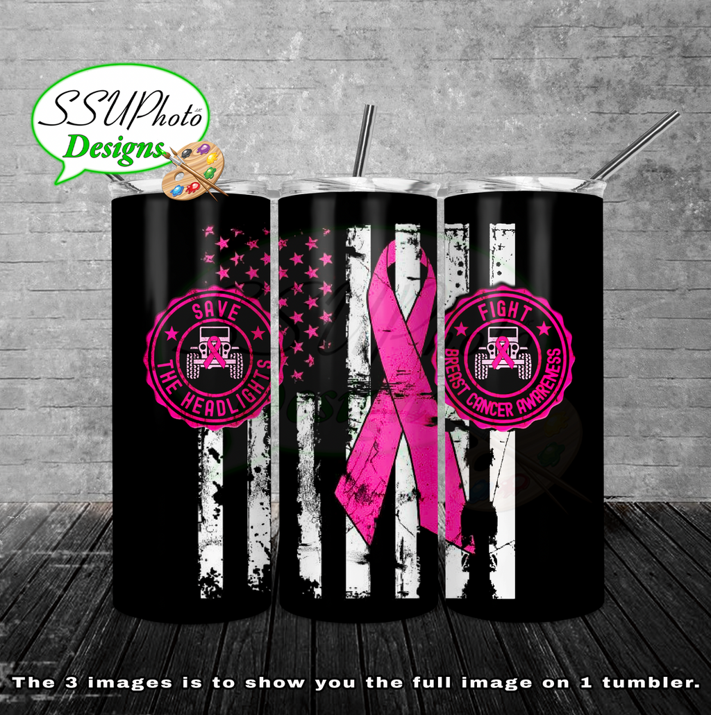 Jeep against Breast Cancer 20 oz 30oz and BT gen2 Skinny TumblerD Digital Design