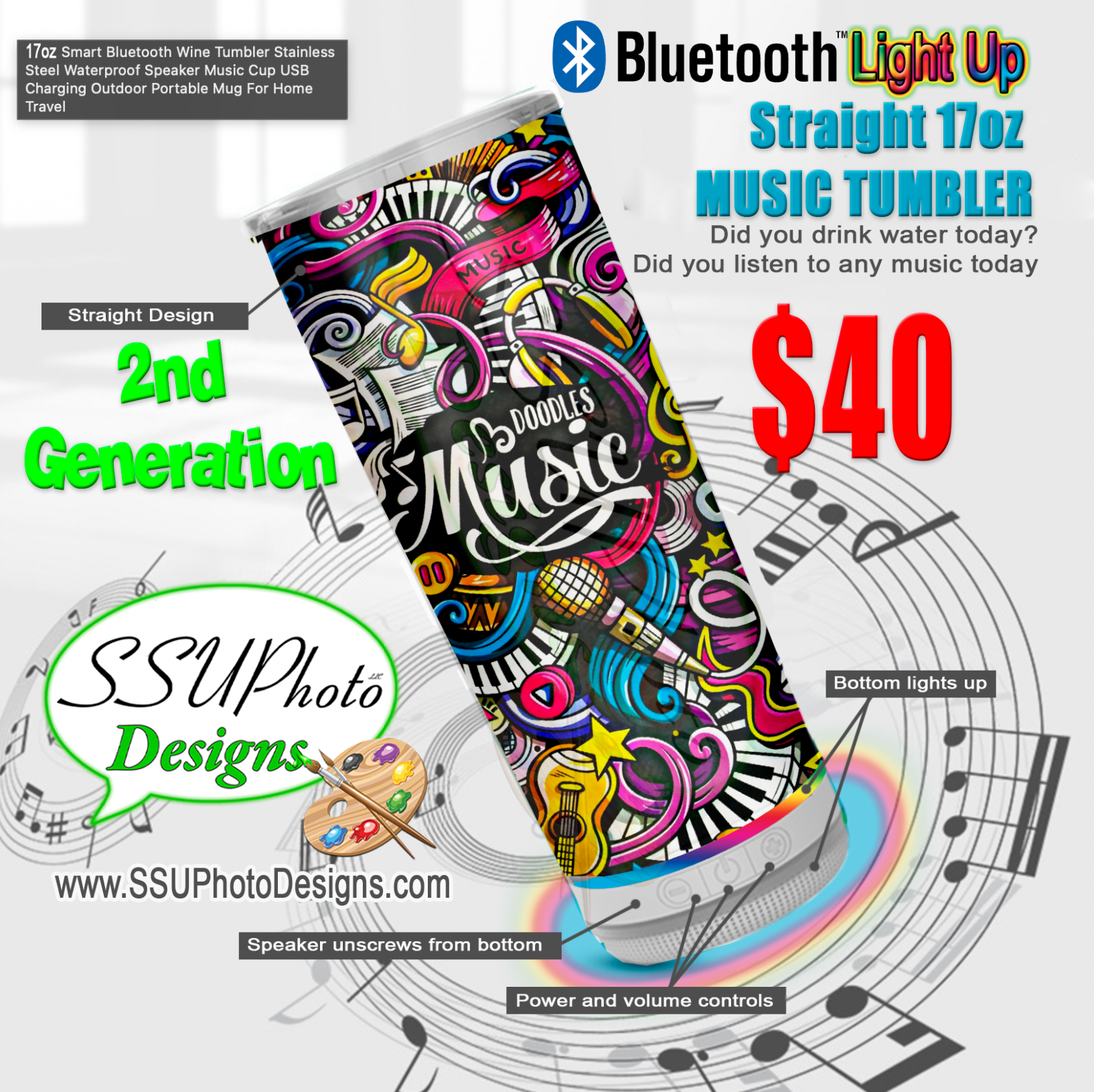 Bluetooth Music Tumbler